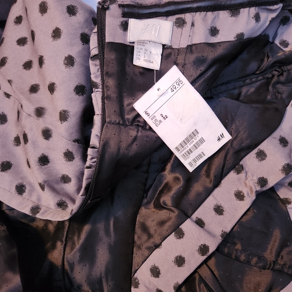 H&M Strapless Gray and Black Polka Dot Tafeta Dress - Picture 4 of 4